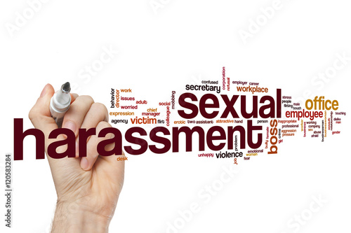Sexual harassment word cloud concept photo