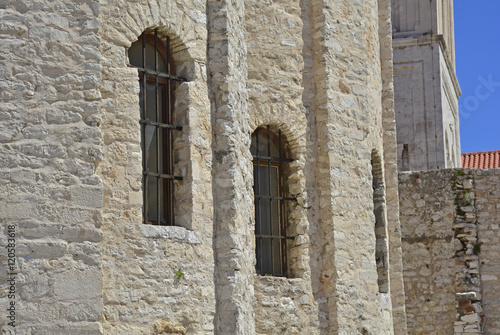 Windows in the historic St Donatus Church, the largest pre-Romanesque building in Croatia, which was constructed in the 9th and 10th centuries.   © dragoncello