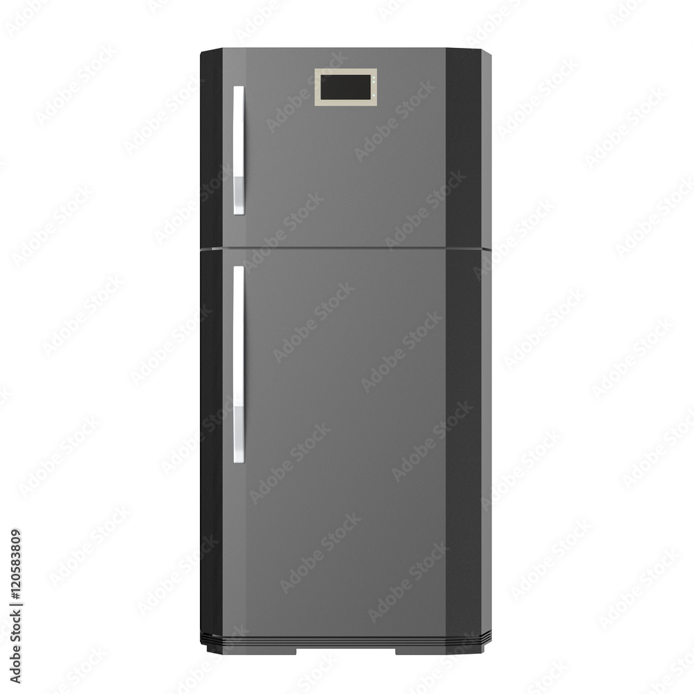 grey new fridge isolated on white grey new fridge isolated on white