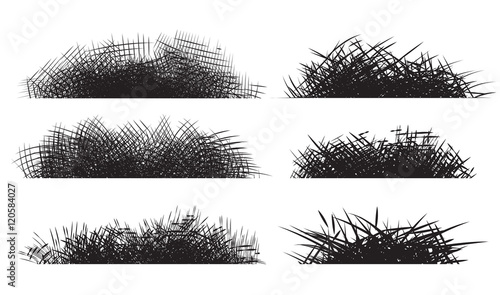 Set borders hatches and scratches. Vector element for your design