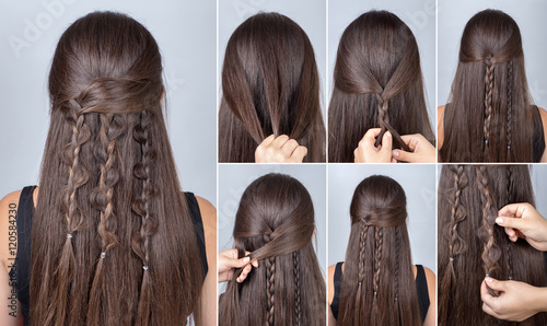 Hairstyle three boho braids tutorial