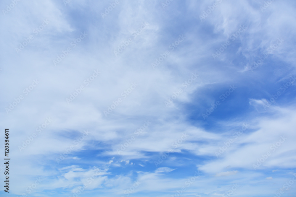 White fluffy clouds with blue sky