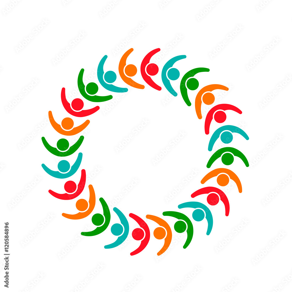 Obraz premium People Group Association Teamwork Logo. Vector graphic design il