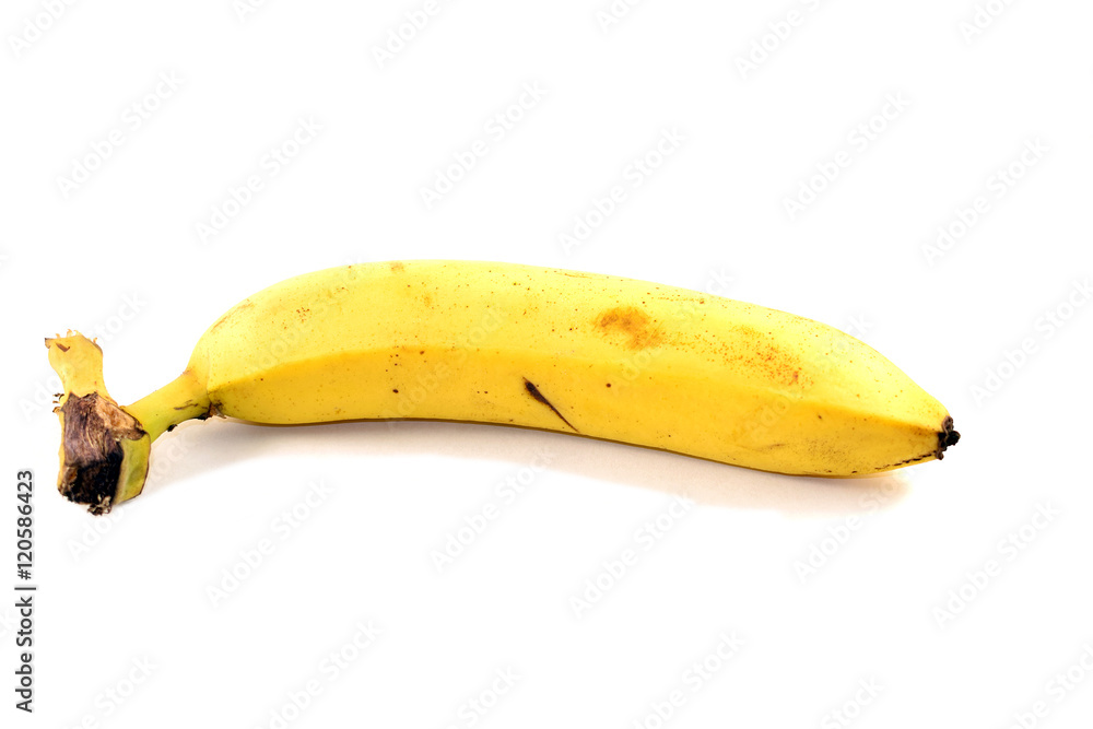 Ripe banana isolated on a white background.