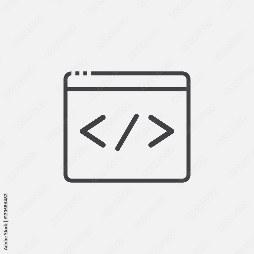 coding line icon, outline vector pixel perfect illustration, linear pictogram isolated on white coding line icon, outline vector pixel perfect illustration, linear pictogram isolated on white