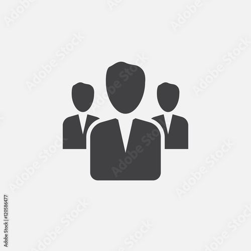 people solid icon, vector illustration, pictogram isolated on white, leadership symbol