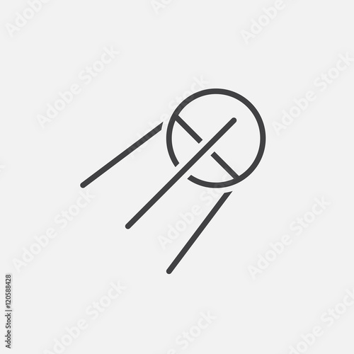 satellite line icon, sputnik outline vector illustration, linear pictogram isolated on white