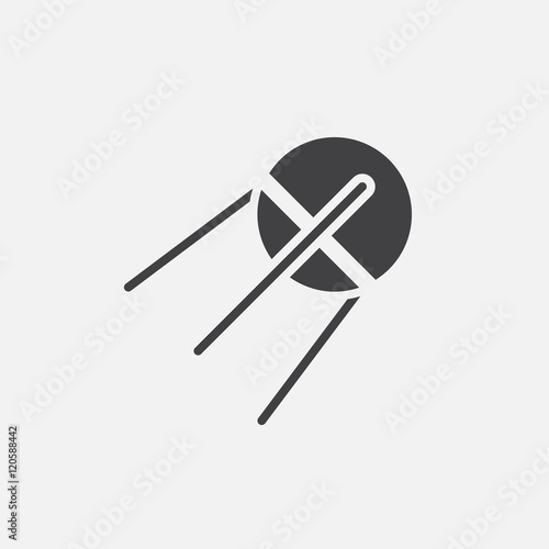satellite solid icon, sputnik vector illustration, pictogram isolated on white photo