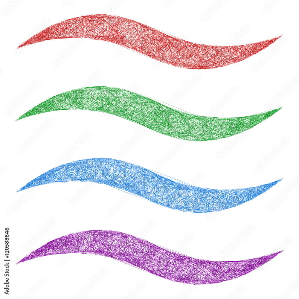 Obraz premium Sketch wave line design element set