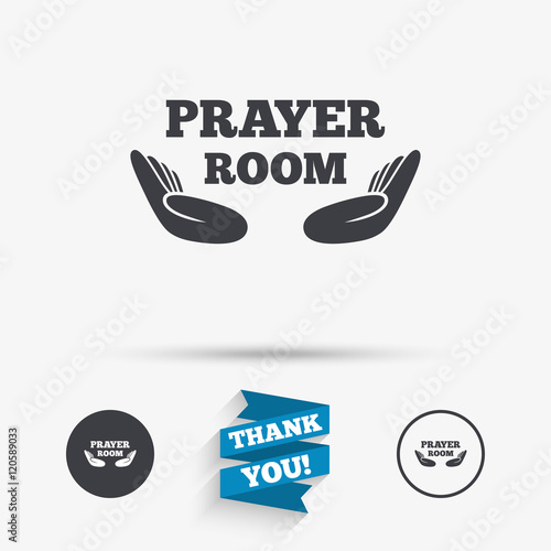 Prayer room sign icon. Religion priest symbol.