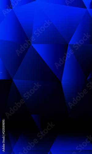 Vertical banner of polygonal elements. Blue gradient triangles. Vector illustration.