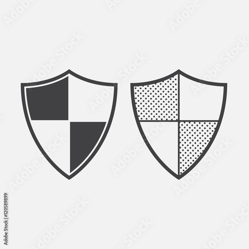 shield line icon, protection outline and solid vector sign, linear and full pictogram isolated on white, logo illustration