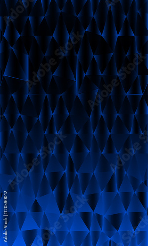 Vertical banner of polygonal elements. Blue gradient triangles. Vector illustration.