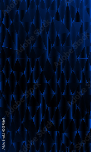 Vertical banner of polygonal elements. Blue gradient triangles. Vector illustration.