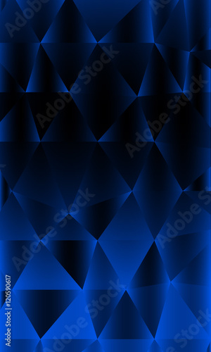 Vertical banner of polygonal elements. Blue gradient triangles. Vector illustration.