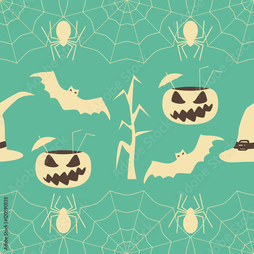 Halloween party seamless crazy pattern