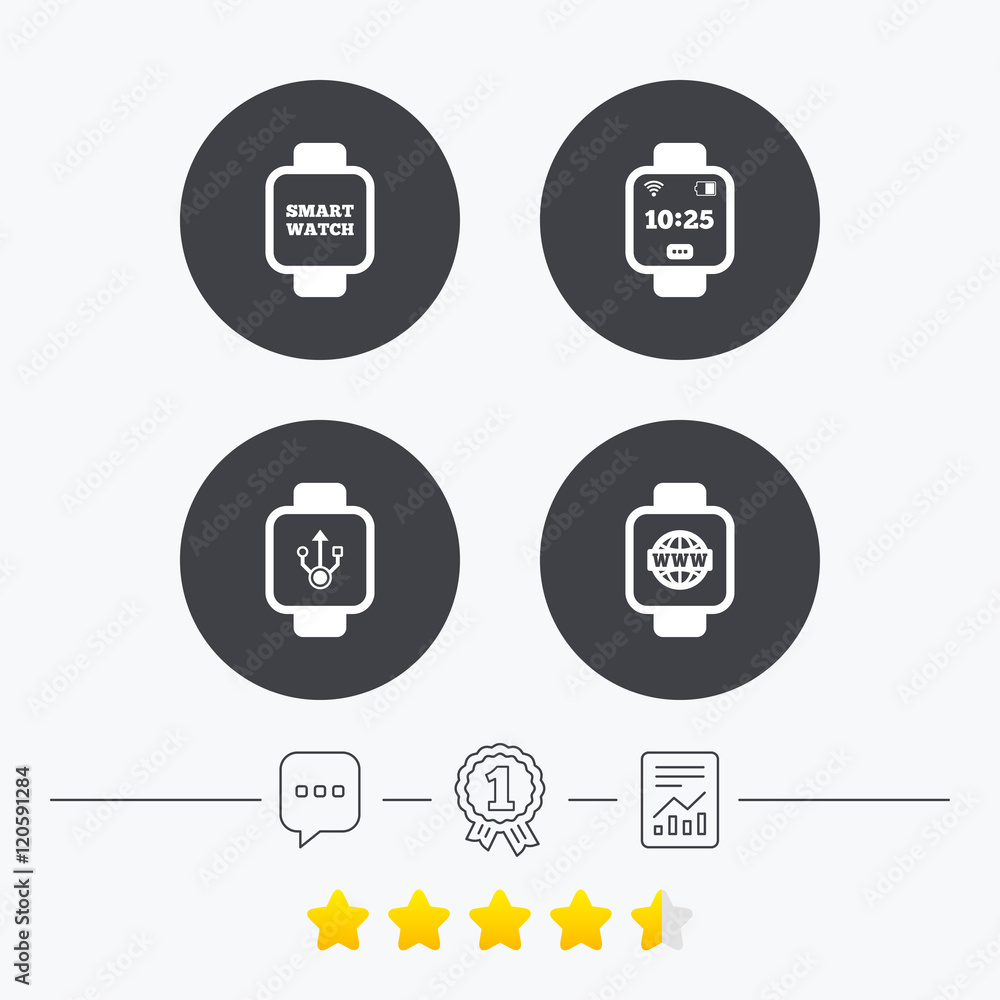 Smart watch icons. Wrist digital time clock. Smart watch icons. Wrist digital time clock.