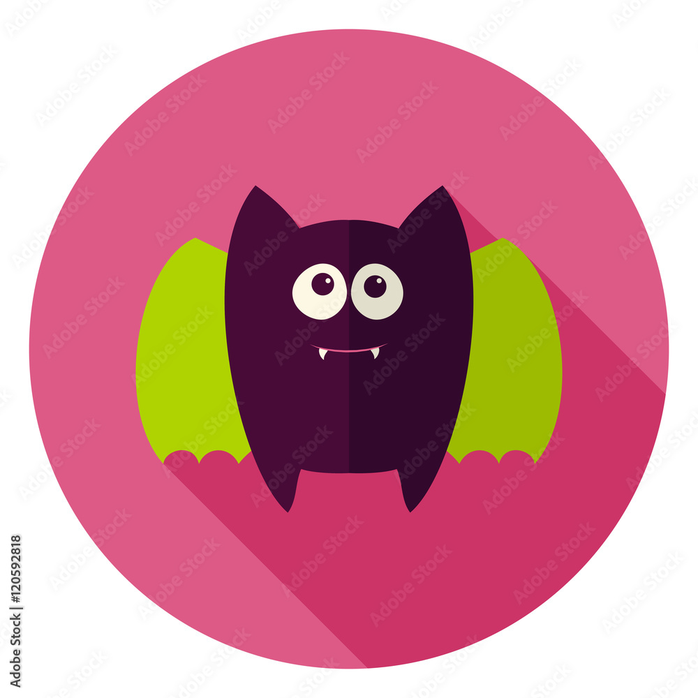 Cute Bat Circle Icon