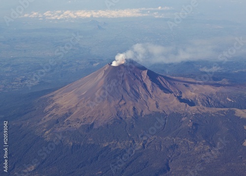 Volcano with smoke coming out