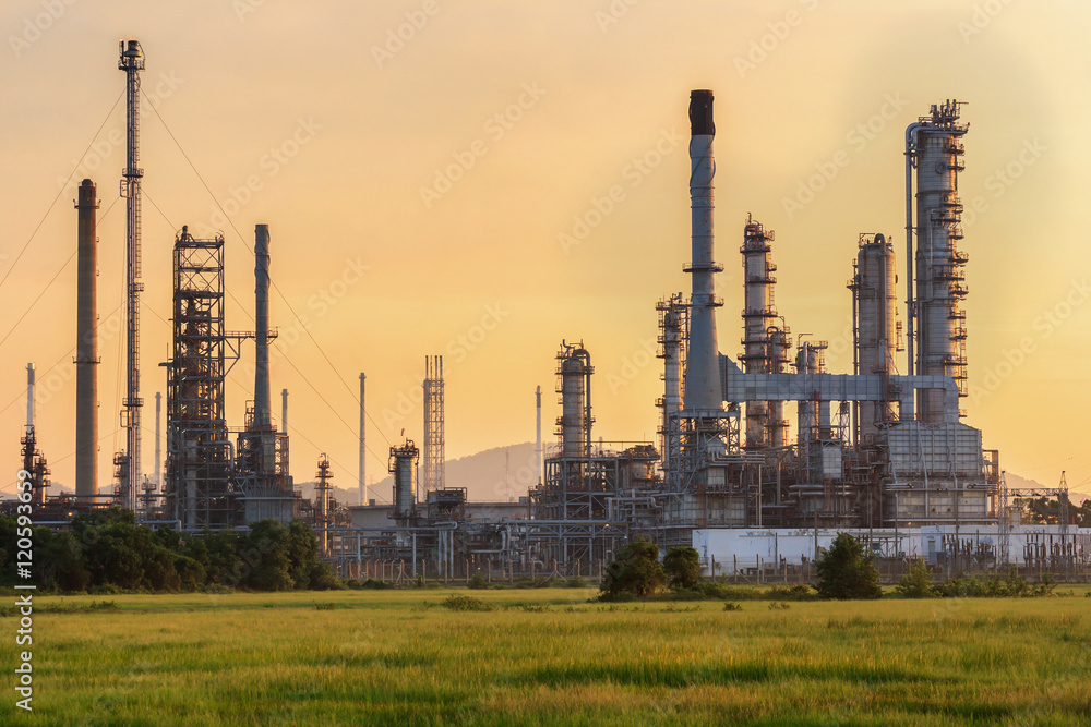 Oil refinery industrial in the morning.