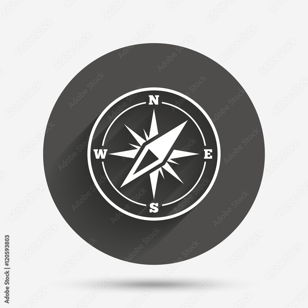 Compass sign icon. Windrose navigation symbol. Compass sign icon. Windrose navigation symbol.