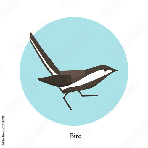 The symbol of the bird in style flat. Vector illustration