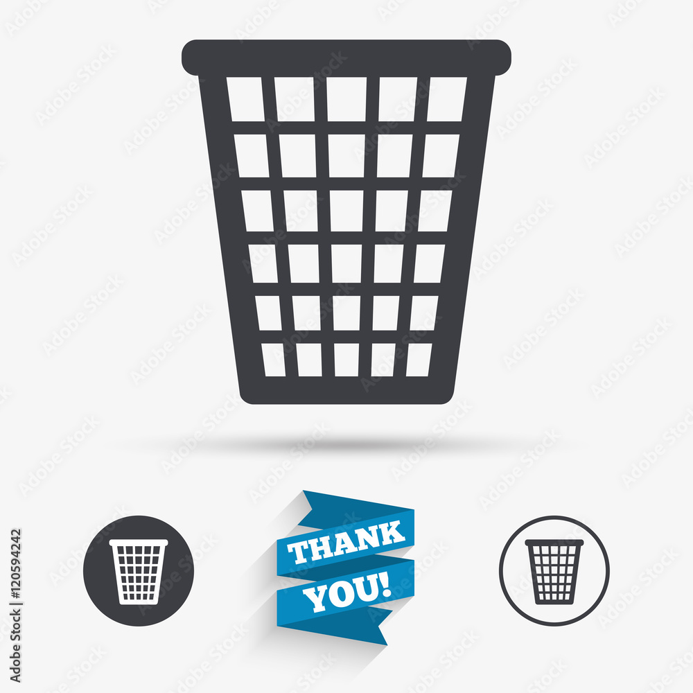 Recycle bin sign icon. Bin symbol. Recycle bin sign icon. Bin symbol.