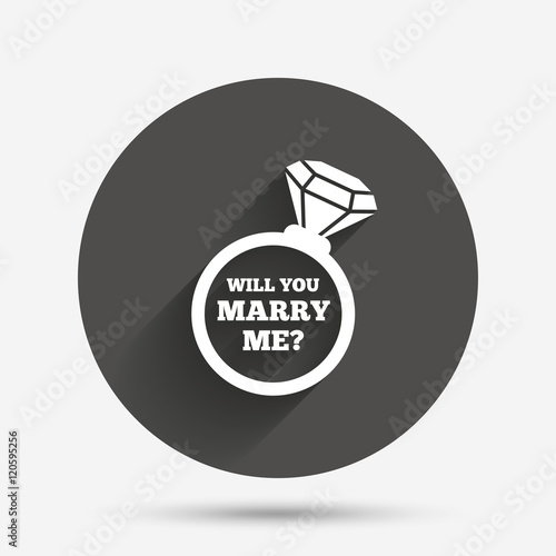 Marry me ring sign icon. Engagement symbol.