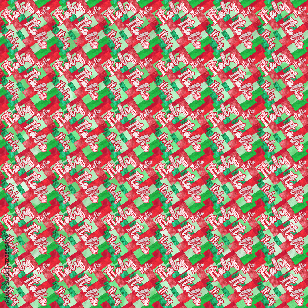Italian flag seamless pattern.Flag of Italy background usable for decoration, textile or paper prints, scrapbooks,planner supplies.