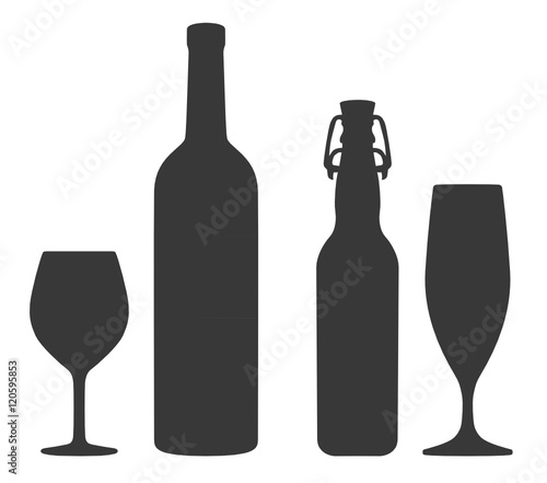 Alkoholische Getränke Silhouetten