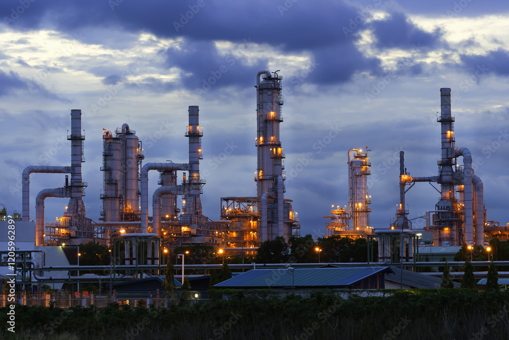 Refinery plant for Oil and Gas industrial at twilight - Petroche Refinery plant for Oil and Gas industrial at twilight - Petroche