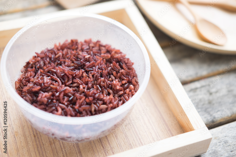 Steamed berry rice or black jasmine rice Steamed berry rice or black jasmine rice
