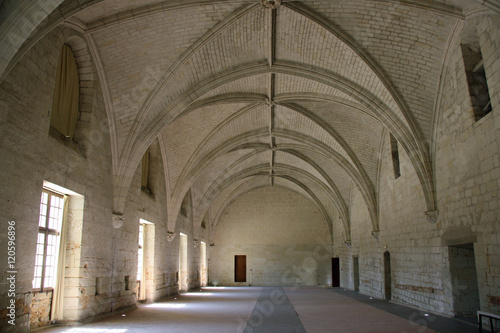L'ancien réfectoire de l'Abbaye Royale de Fontevraud, France