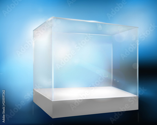 Empty display case. Vector illustration.