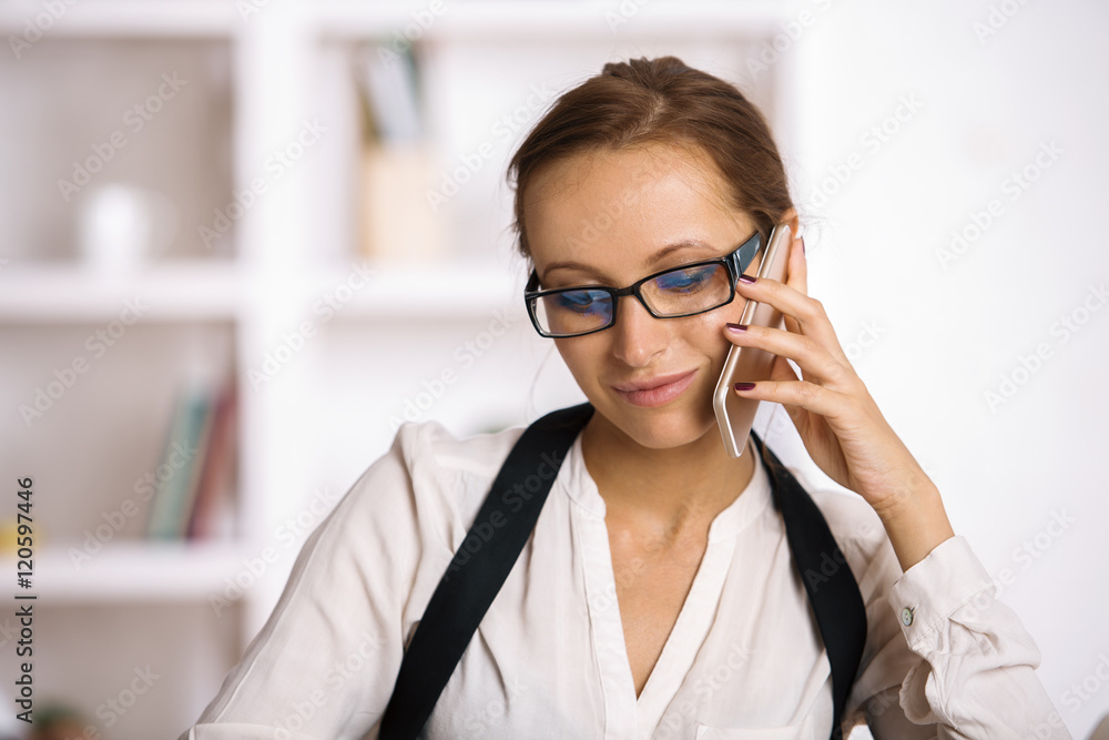 Pretty woman talking on phone Pretty woman talking on phone