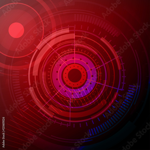 Abstract red eye technology vector illustration