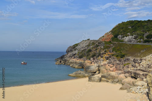 wild tropical beach in vietnam