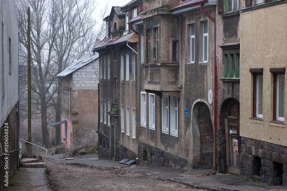Old german street in the Gvardeysk (Tapiau). Kaliningrad region. Russia.