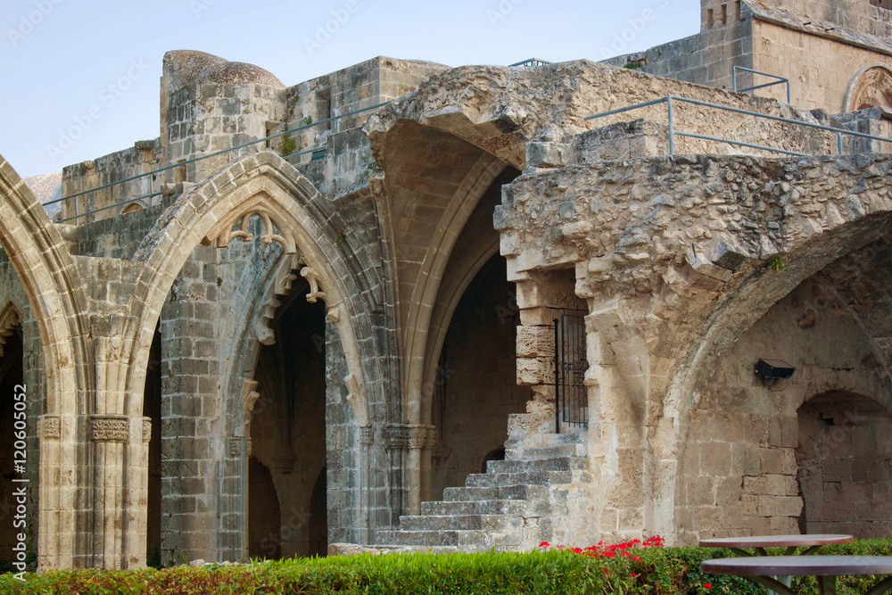 The ruins of the Abbey of Bellapais. Kyrenia (Girne). Northern Cyprus.