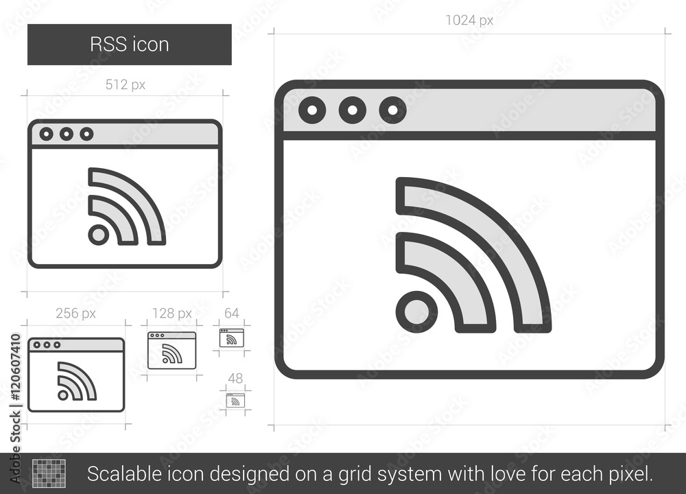 RSS line icon. RSS line icon.