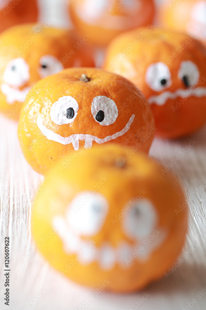 Obraz premium Orange ghost of Halloween, soft focus and color toned.Halloween concept background.