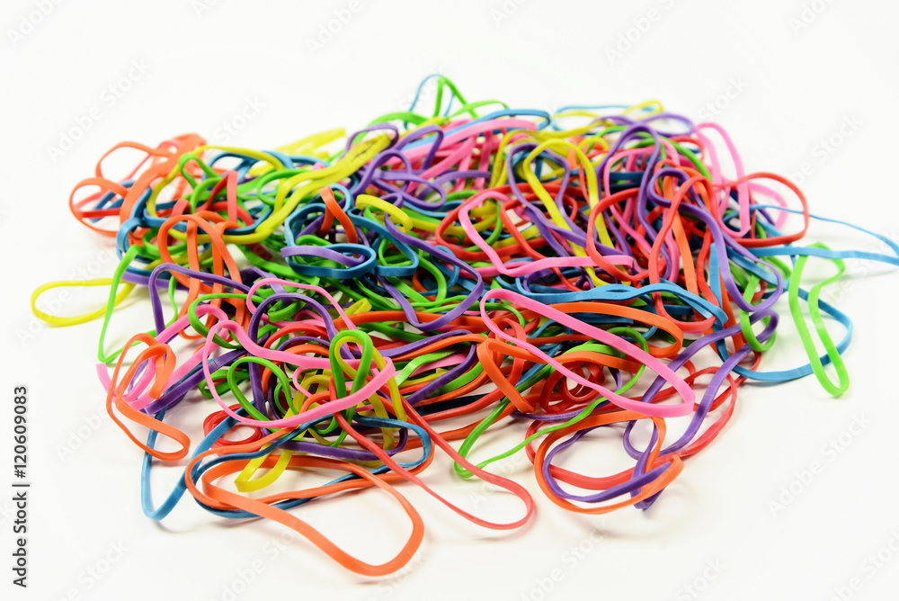 group of colored rubber bands