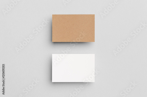 Kraft & White Business Card Mock-Up (85x55mm) © Shablon
