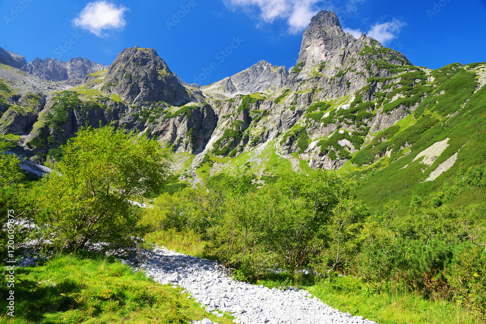 Dolina Zeleneho plesa valley in High Tatra Mountains, Slovakia.