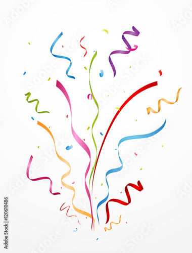 colorful celebration confetti and ribbon 