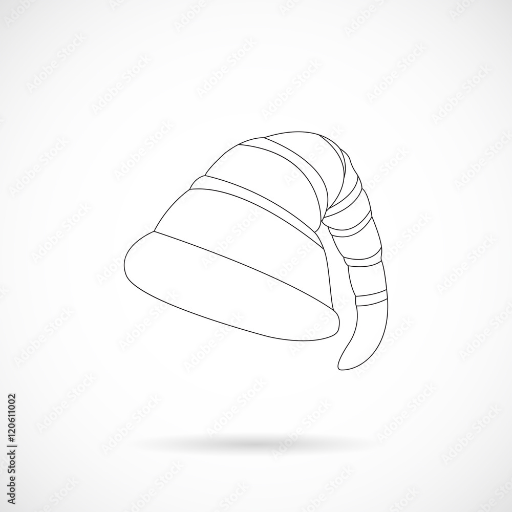 Vector Christmas Elf Cap isolated over white background Vector Christmas Elf Cap isolated over white background