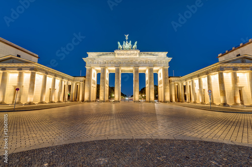 The famous Brandenburger Tor in Berlin, Germany, at night
