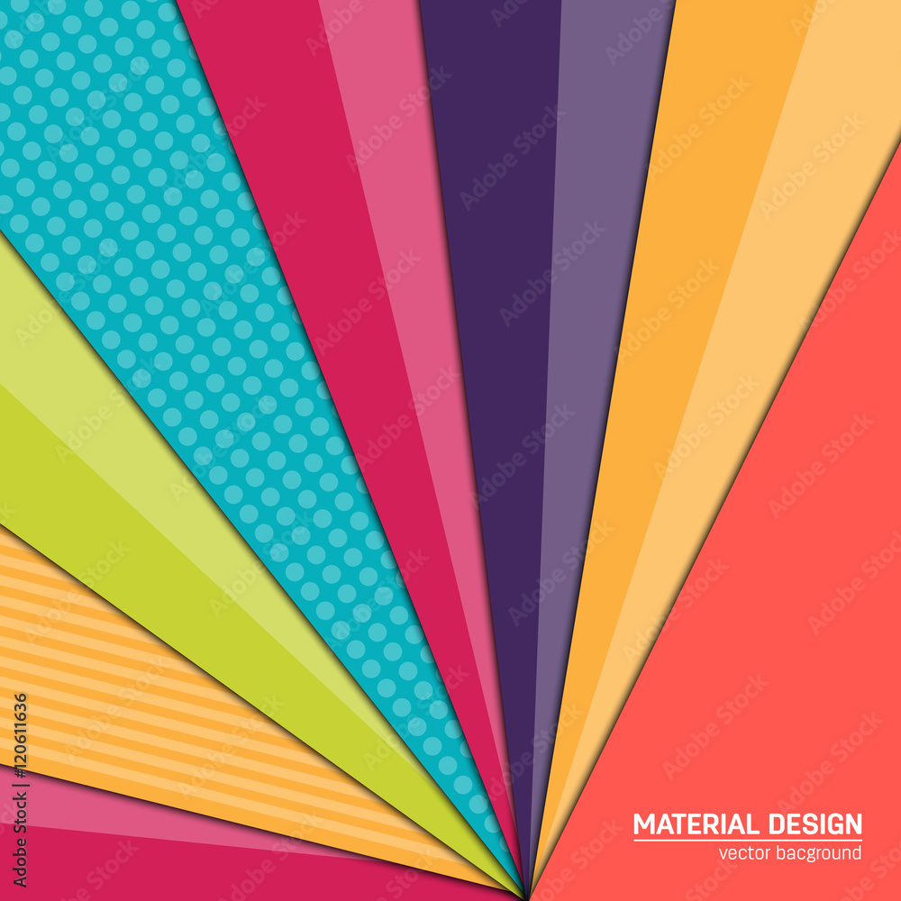 Fototapeta premium Vector material design background. Abstract creative concept layout template. For web and mobile app, paper art illustration design. style blank, poster, booklet. Motion wallpaper element. Flat ui.