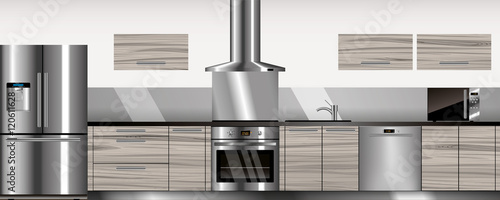 Vector modern kitchen