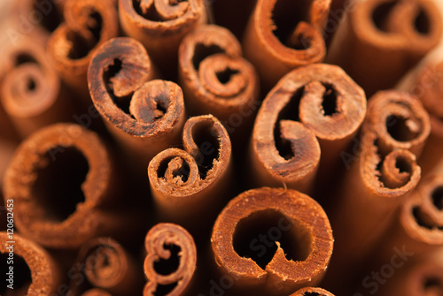 cinnamon sticks as a background closeup
